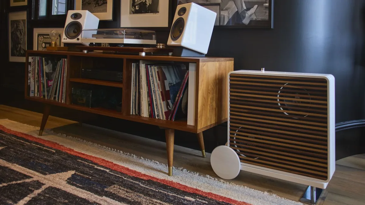  REL's unconventional new subwoofer is a statement piece for your home cinema or hi-fi system 