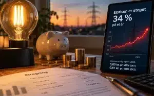 Elprisen er steget 34 procent på et år – men der er penge at spare på de billige timer