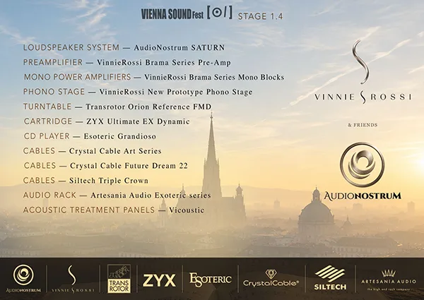 Vienna Sound Fest 2026, featuring Vinnie Rossi, AudioNostrum, and many other manufacturers, will take place June 4–7