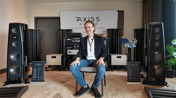 Axiss Audio, Reed, Soulution, and Rockport Technologies in the Aster Room at AXPONA 2026